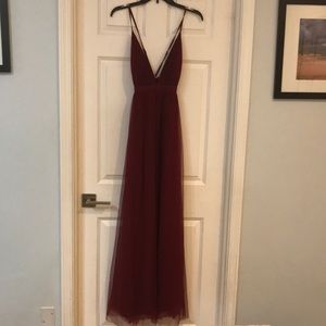 Minuet burgundy holiday or prom dress, Size S